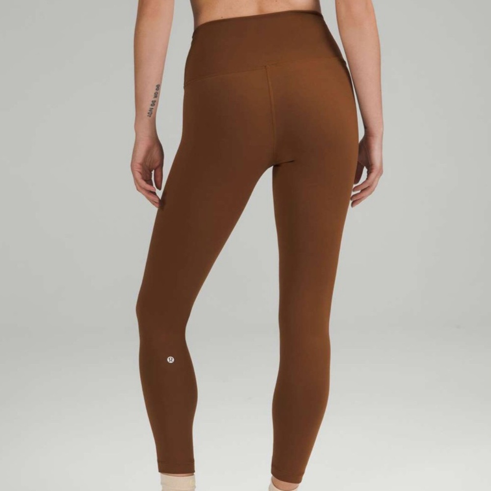 LULULEMON Roasted Brown Wunder Train‎ High-Rise Tight 25" Active Yoga Leggings 0